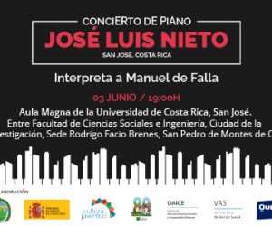 FUNIBER organiza concierto del pianista José Luis Nieto en Costa Rica
